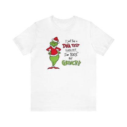 Grinch DNA Test Results  Unisex Jersey Short Sleeve Tee