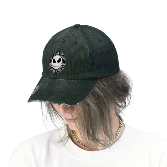 Nightmare Before Coffee Embroidery Unisex Trucker Hat
