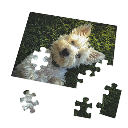 Westie Puppy Rolling in the Grass Jigsaw Puzzle (30, 110, 252, 500,1000-Piece)