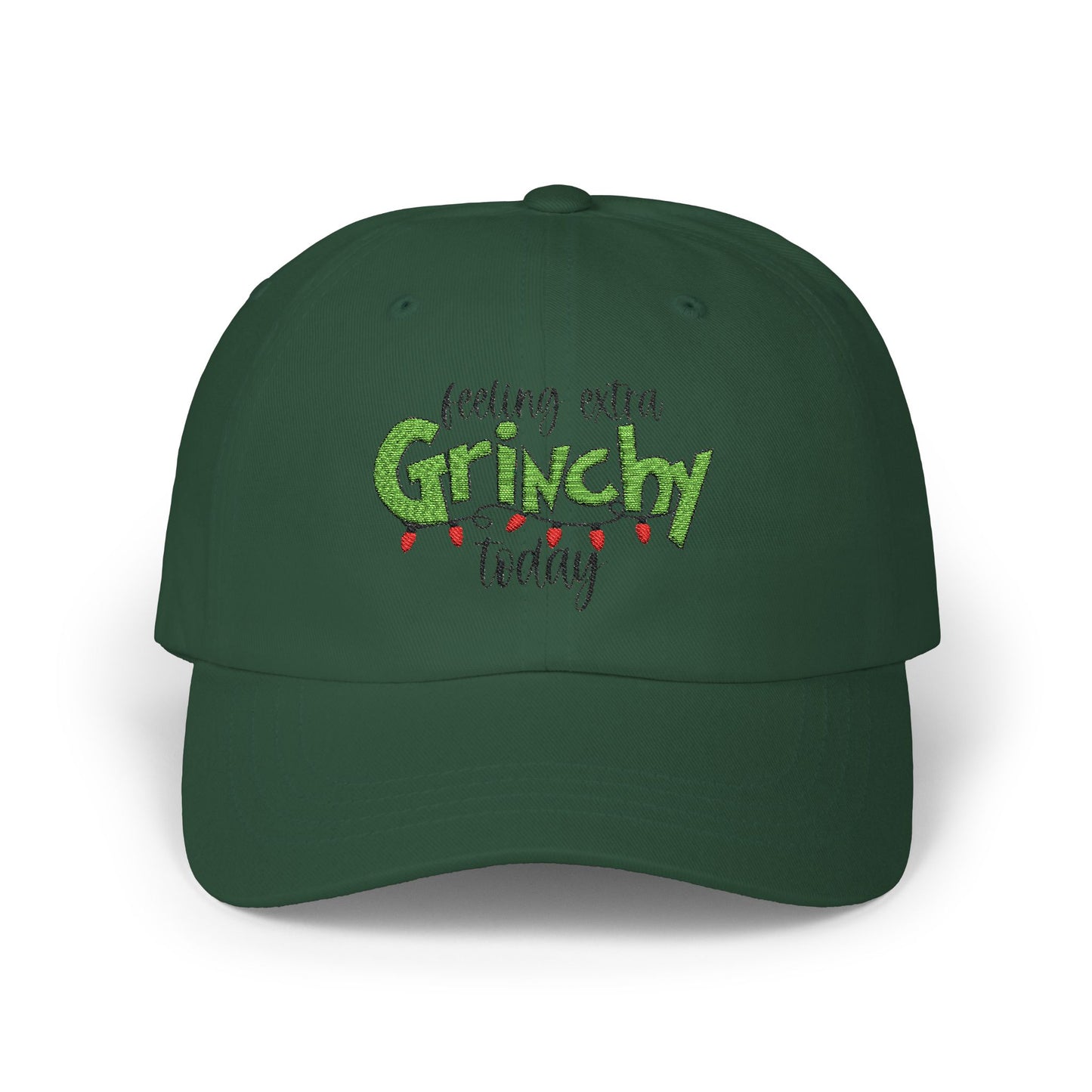 Feeling Extra Grinchy  Embroidery Dad Cap - Holiday Cheer Accessory