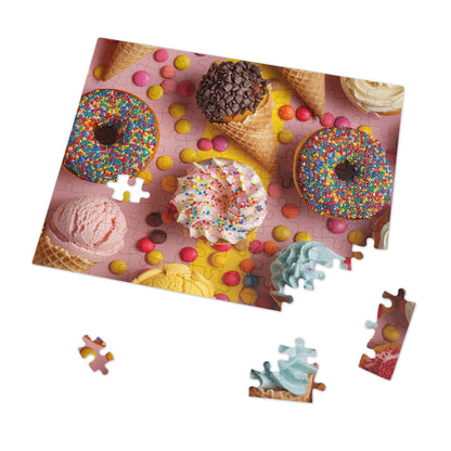 Party Time with Ice Cream, Doughnuts and Cupcakes  Jigsaw Puzzle (30, 110, 252, 500,1000-Piece)