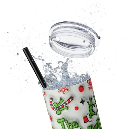 The Grinch Christmas Skinny Tumbler with Straw, 20oz