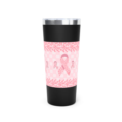 Think Pink Breast Cancer Awareness Pink Ribbon Copper Vacuum Insulated Tumbler, 22oz