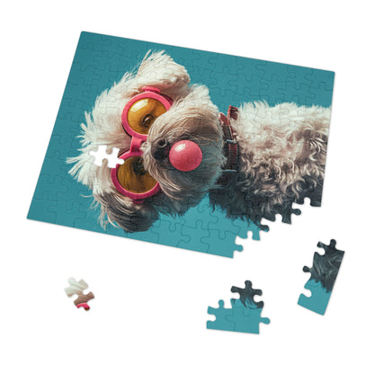 Maltese with Pink Sunglasses  Jigsaw Puzzle (30, 110, 252, 500,1000-Piece)