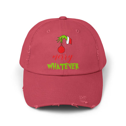 Merry Whatever Distressed Cap - Unisex Holiday Hat