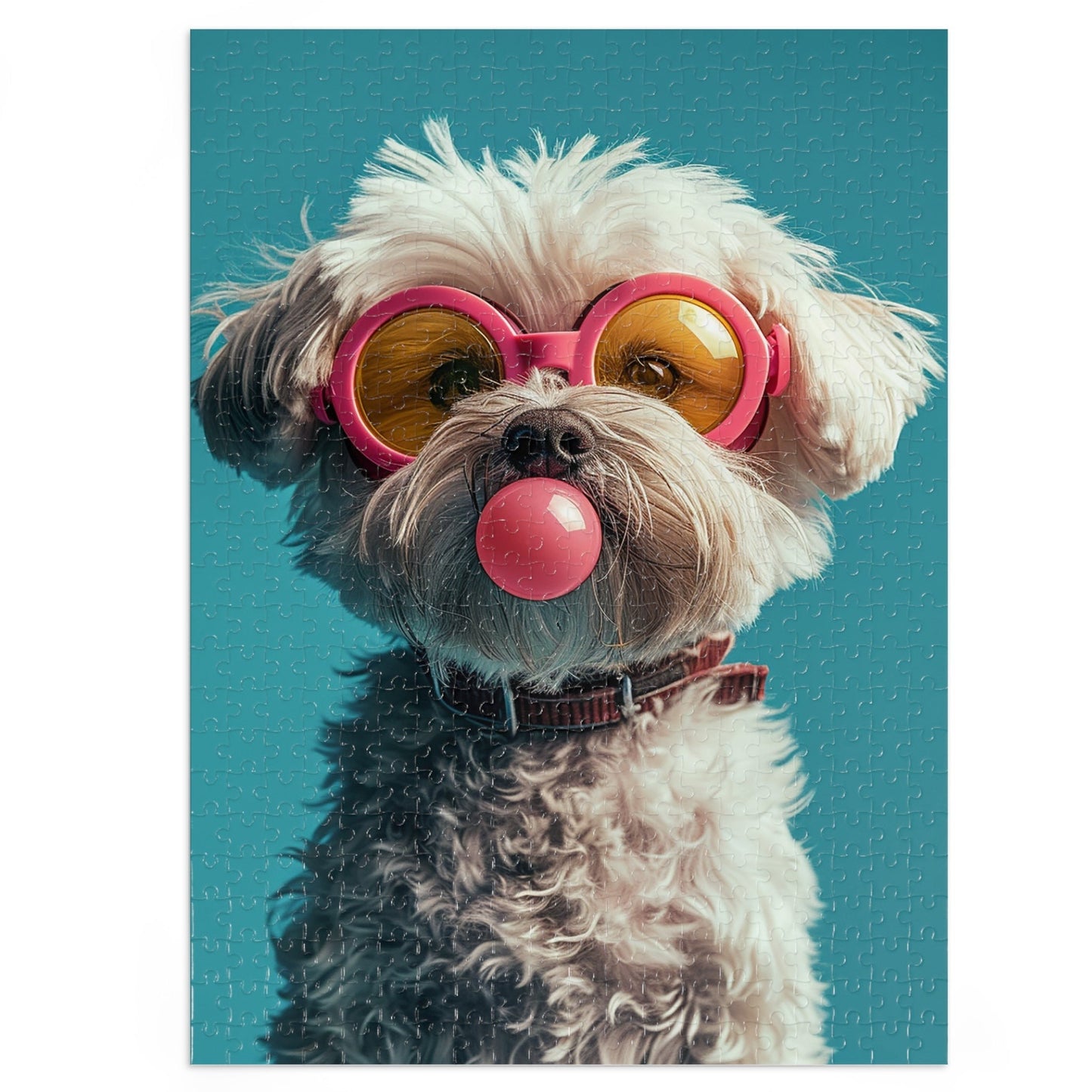 Maltese with Pink Sunglasses  Jigsaw Puzzle (30, 110, 252, 500,1000-Piece)