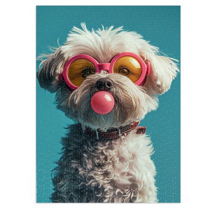 Maltese with Pink Sunglasses  Jigsaw Puzzle (30, 110, 252, 500,1000-Piece)