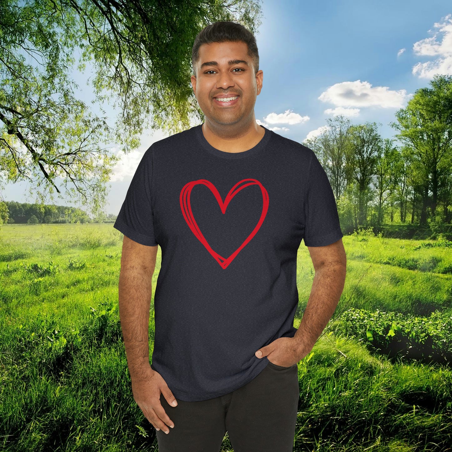 Hand-drawn Heart  Unisex Jersey Short Sleeve Tee