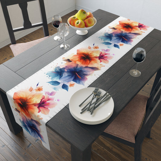 Beautiful Watercolor Flower Table Runner (Cotton, Poly)