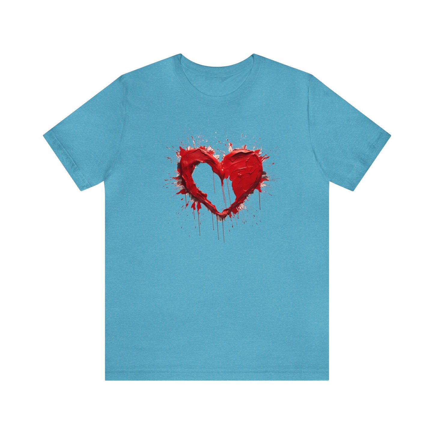 Paint Poured Heart  Unisex Jersey Short Sleeve Tee