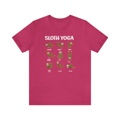Sloth Yoga Short Sleeve Tee Sloth Lovers T-Shirt Yoga Lovers Shirt