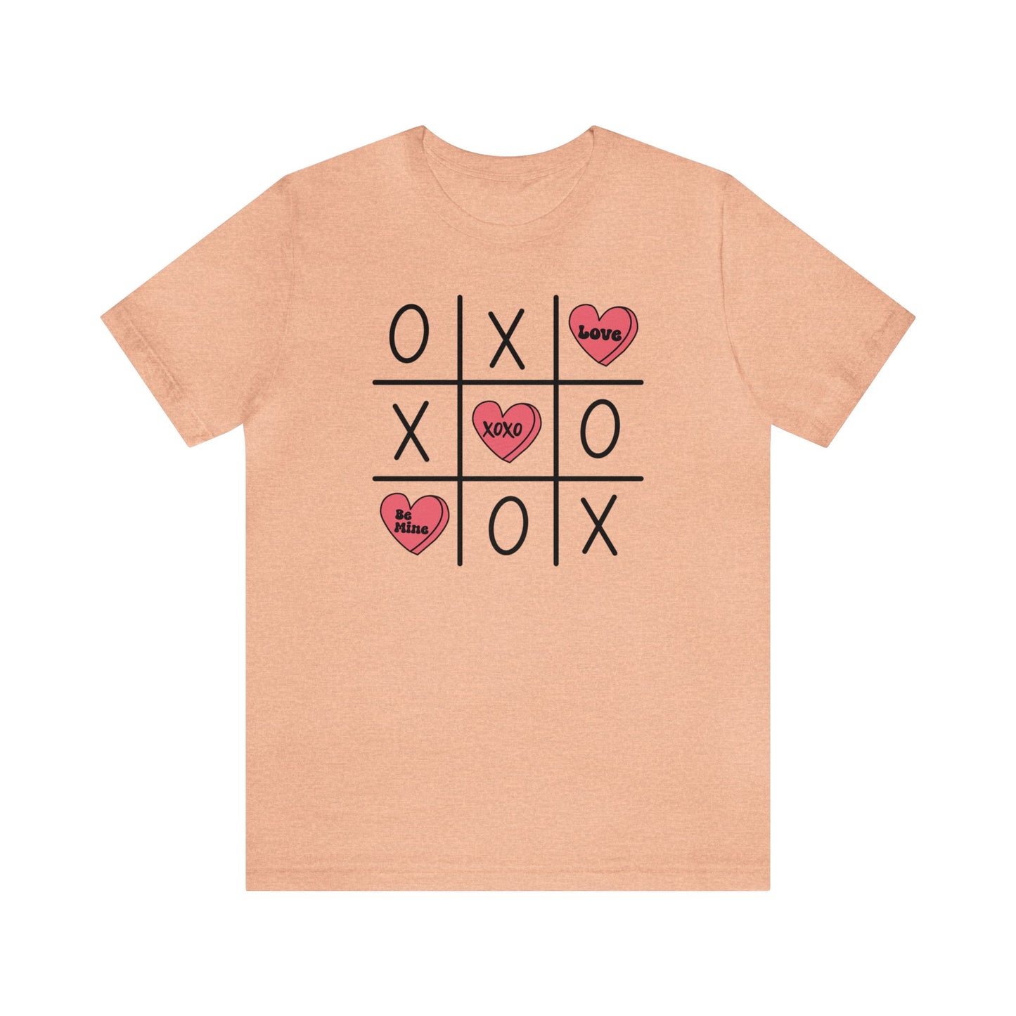 Valentine Tic Tac Toe  Unisex Jersey Short Sleeve Tee