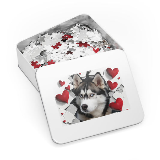 Valentine's Breakout Husky Jigsaw Puzzle (30, 110, 252, 500,1000-Piece)