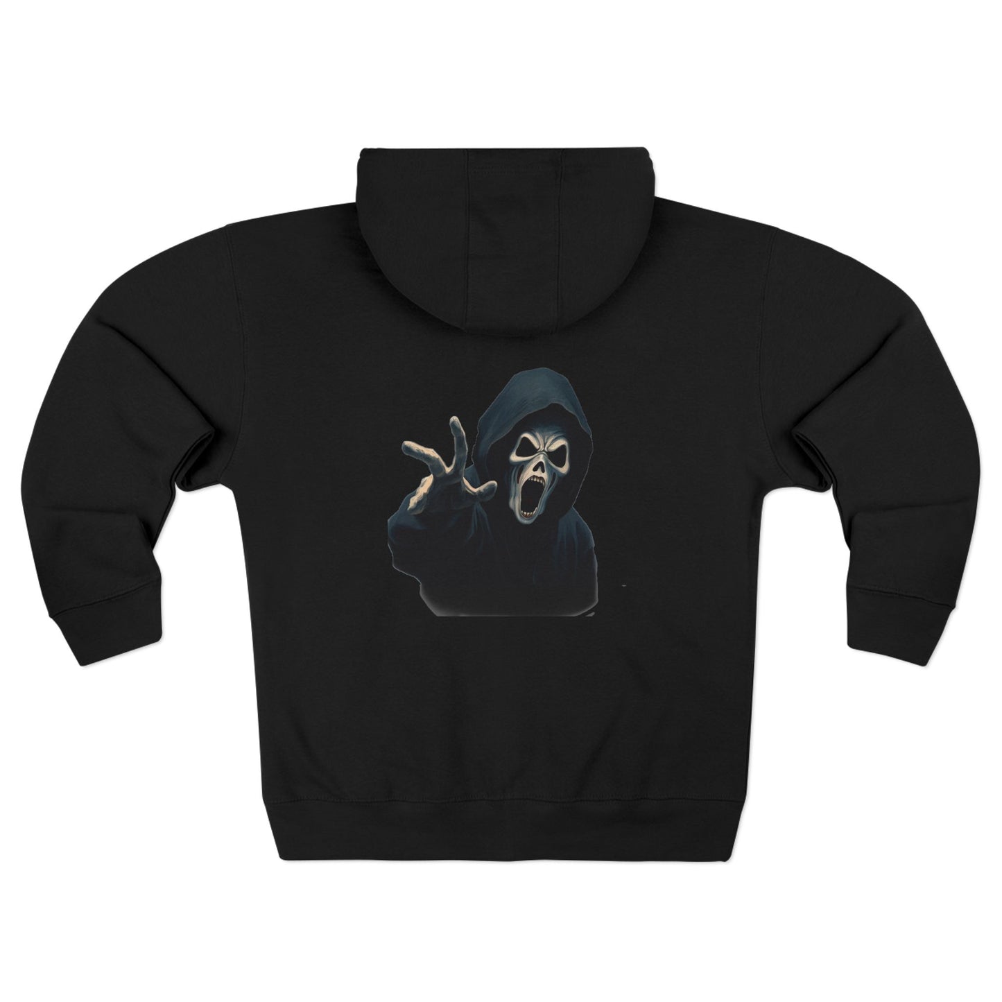 Scary Creeper Back Printed Full Zip Hoodie