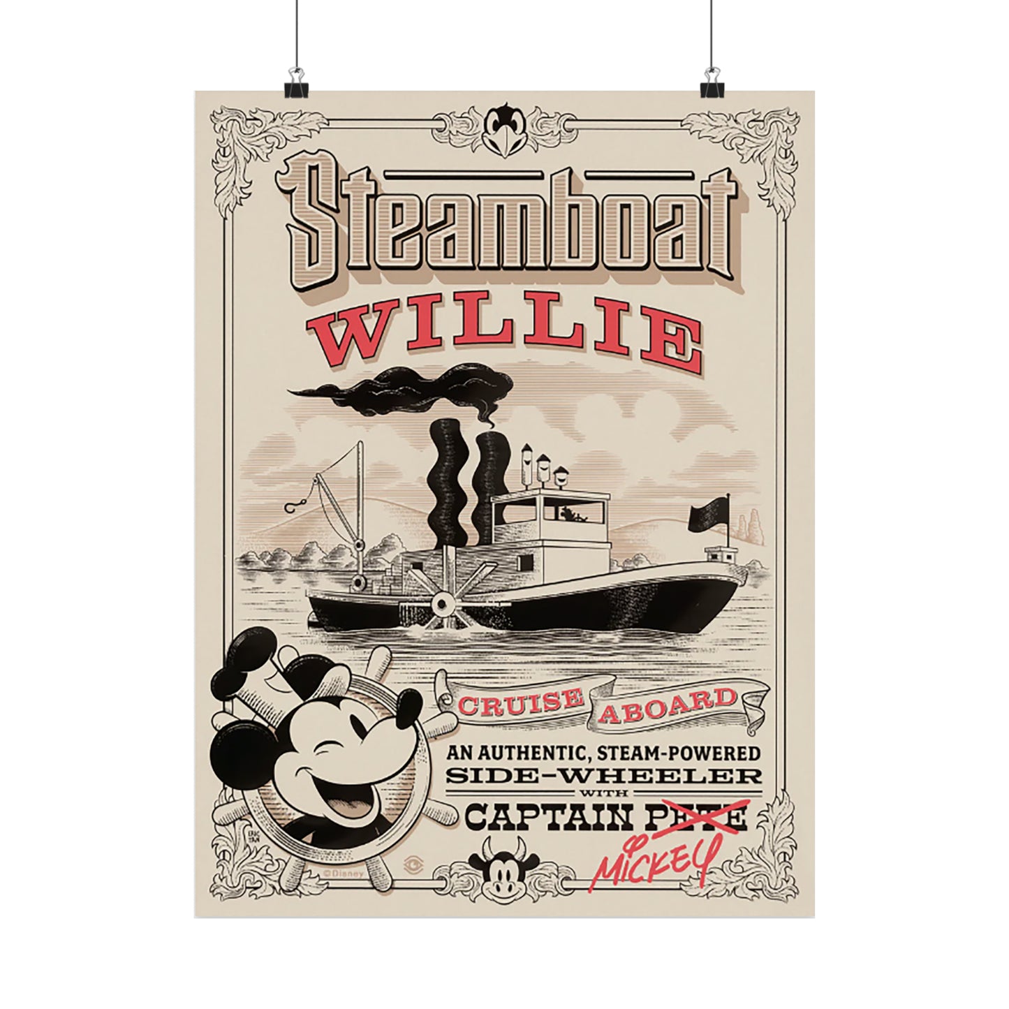 Steamboat Willie Matte Vertical Poster