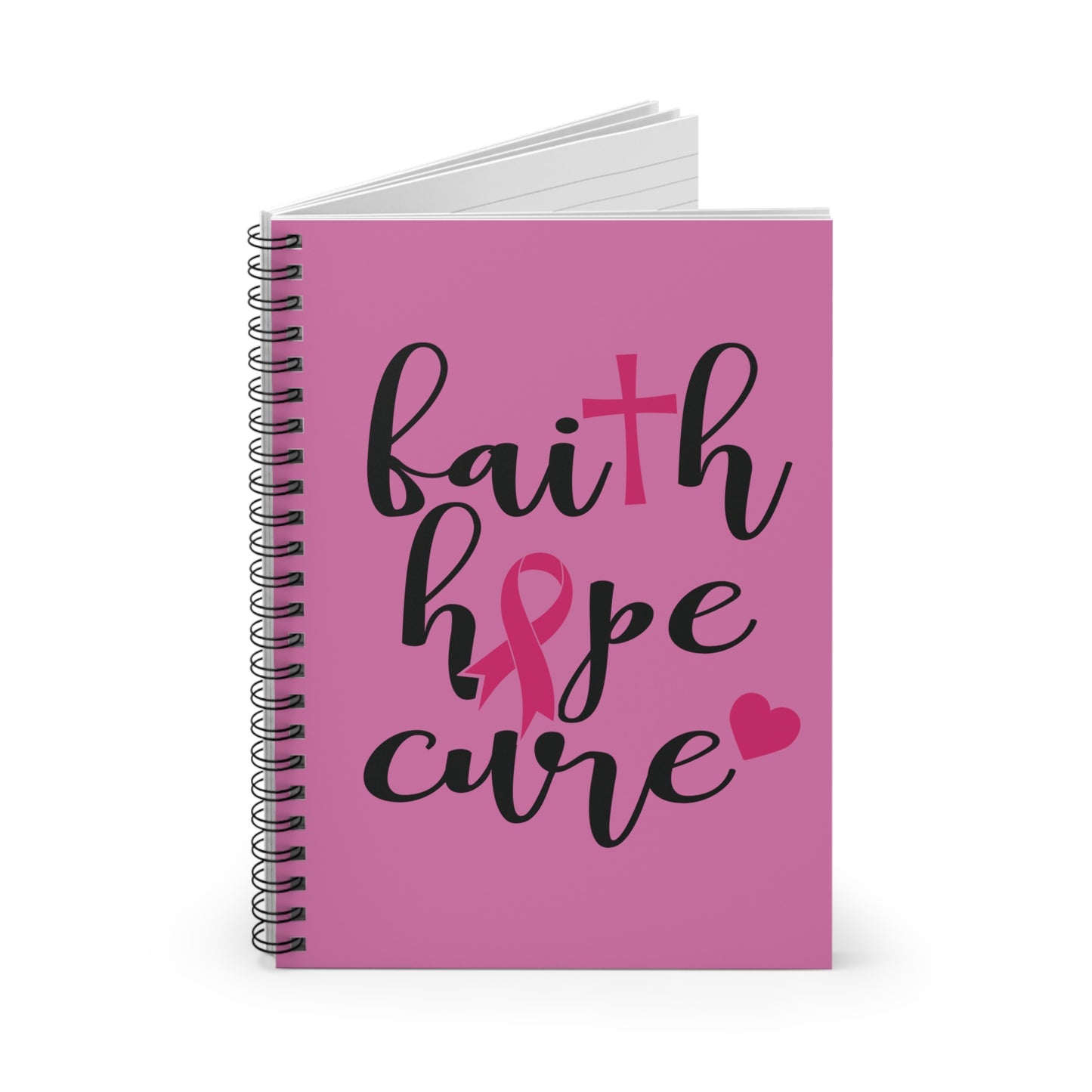 Faith hope Cure Breast Cancer Awareness Spiral Notebook - Ruled Line