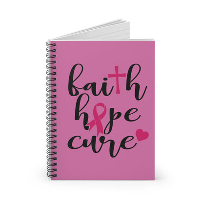 Faith hope Cure Breast Cancer Awareness Spiral Notebook - Ruled Line