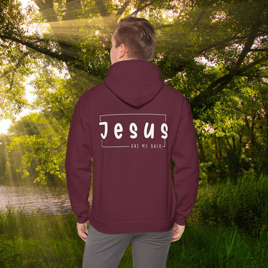 Jesus Has My Back  (Back Print)   Unisex Heavy Blend™ Hooded Sweatshirt