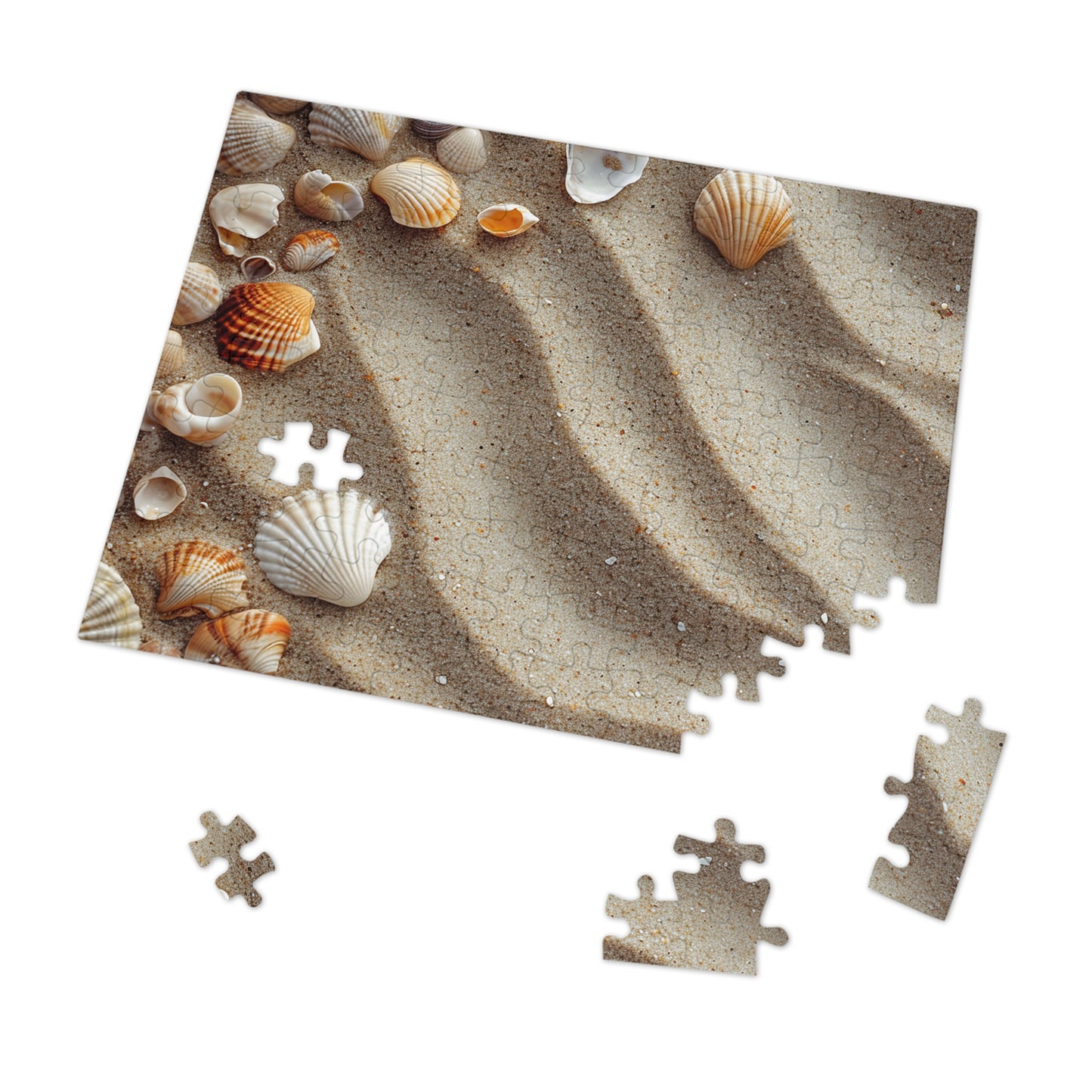 Sandy Beach Sea Shells  Jigsaw Puzzle (30, 110, 252, 500,1000-Piece)