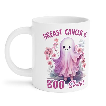 Boo Sheet Breast Cancer Awareness Motivational Halloween Ceramic Mugs (11oz\15oz\20oz)