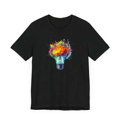 Light Bulb Moment- Unisex Jersey Short Sleeve Shirt with Colorful Idea Design