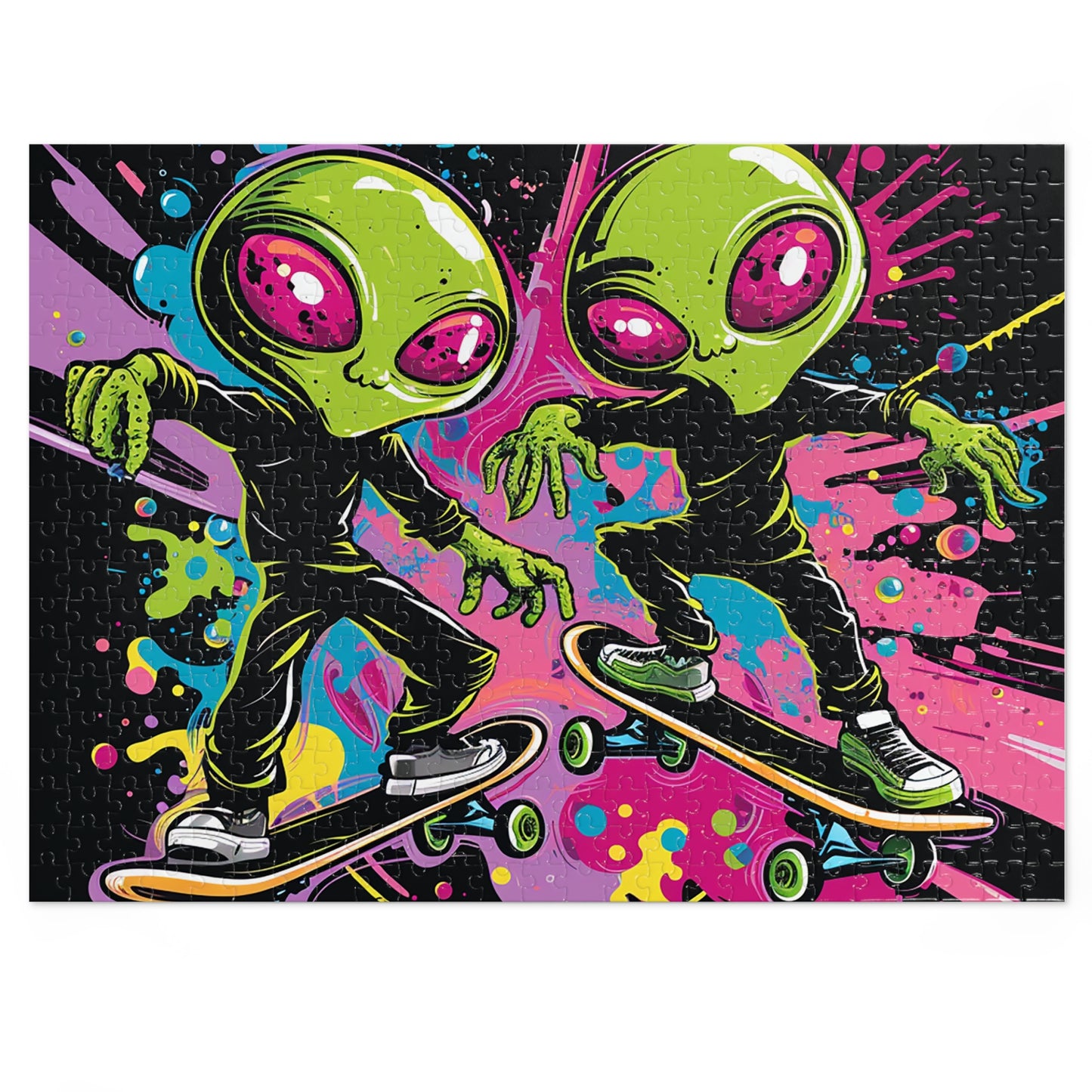 Skateboarding Aliens Jigsaw Puzzle (30, 110, 252, 500,1000-Piece)