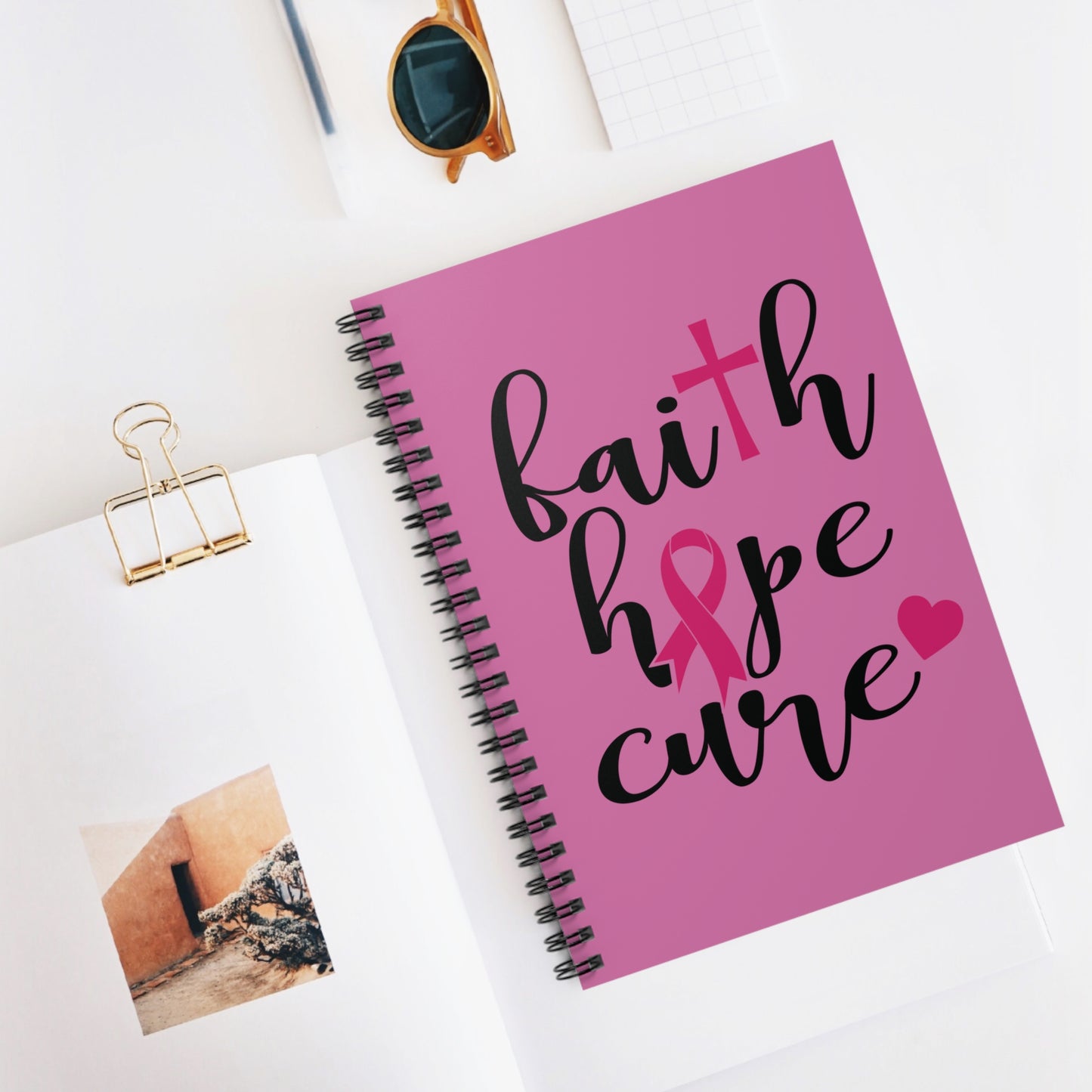 Faith hope Cure Breast Cancer Awareness Spiral Notebook - Ruled Line