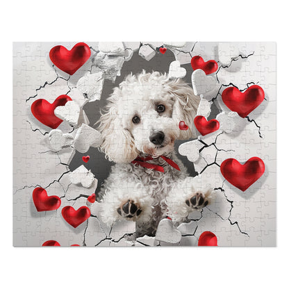 Valentine's Breakout Poodle Jigsaw Puzzle (30, 110, 252, 500,1000-Piece)