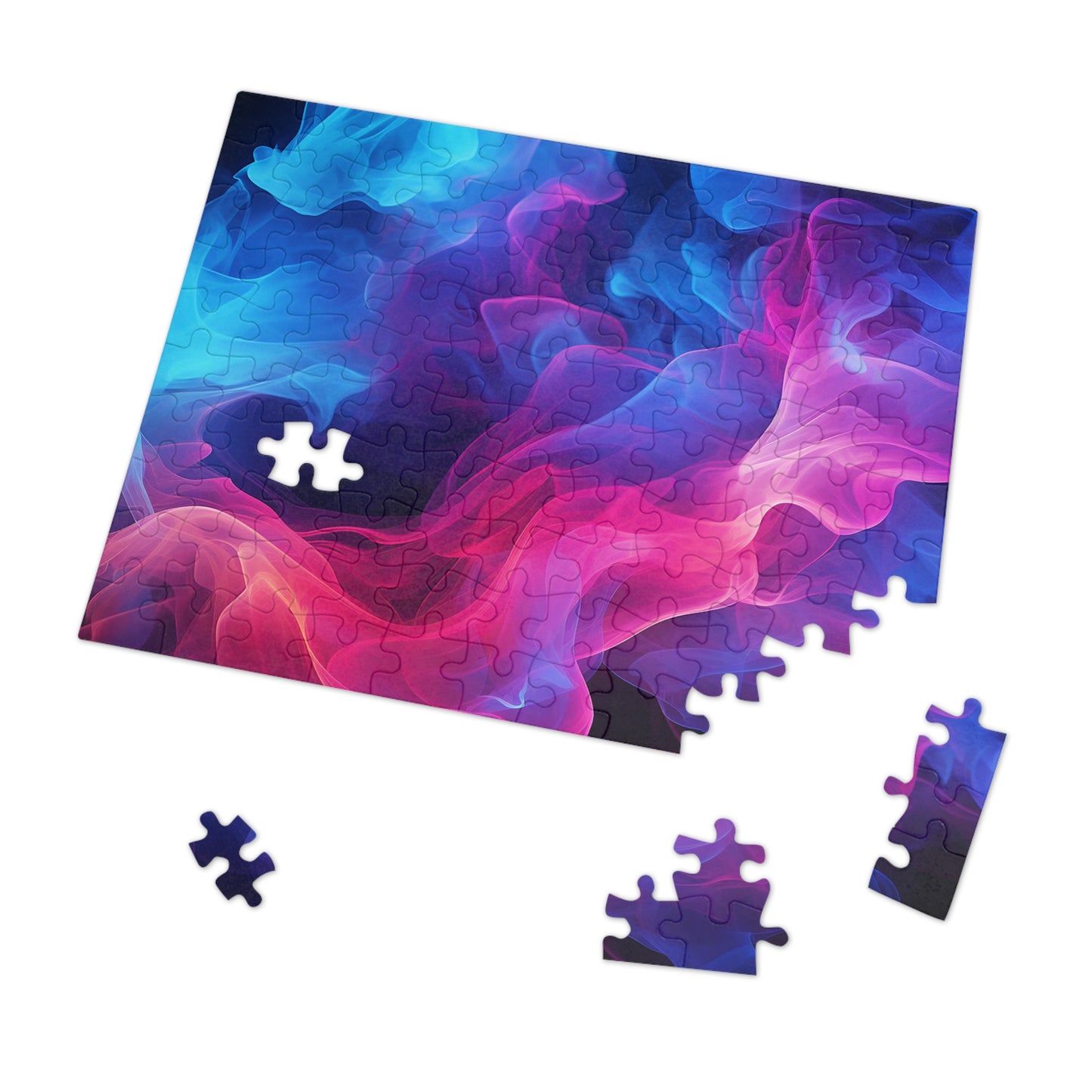 Pink and Blue Smoke  Jigsaw Puzzle (30, 110, 252, 500,1000-Piece)