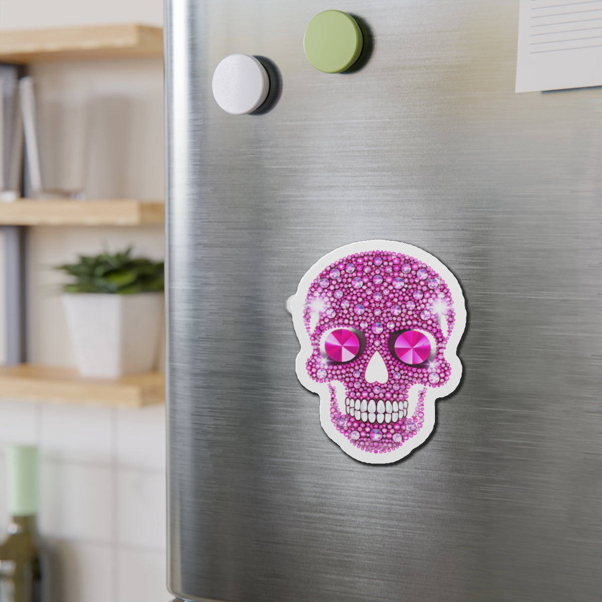 Pink Skull Die-Cut Magnet