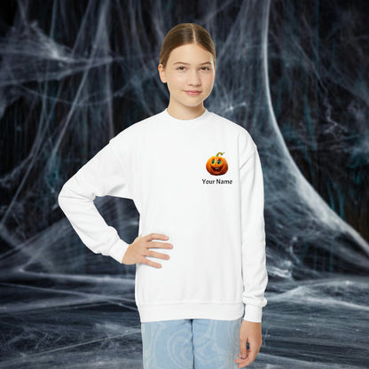 PERSONALIZED Double Sided Print, Halloween Sweatshirt for Kids, Halloween Sweatshirt, Funny Halloween, Youth Crewneck Sweatshirt