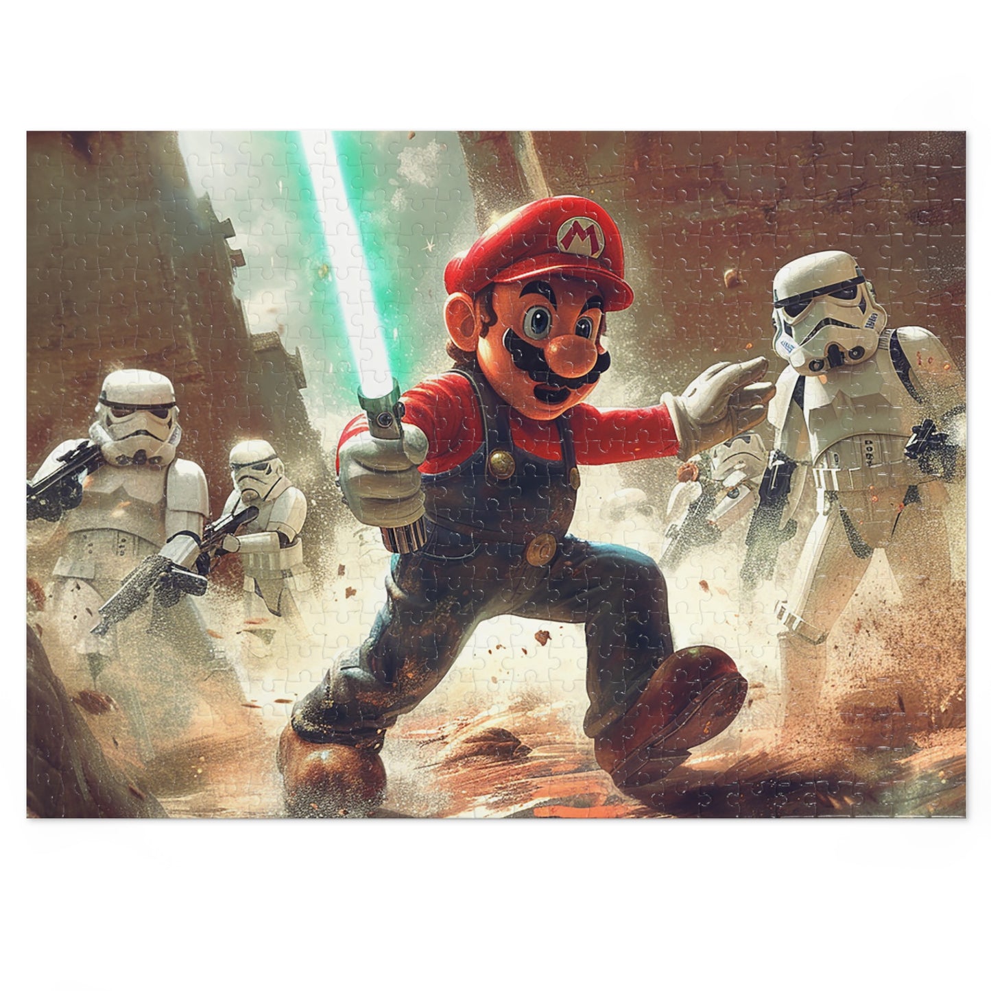 Mario, May the Force Be With Him! Jigsaw Puzzle (30, 110, 252, 500,1000-Piece)