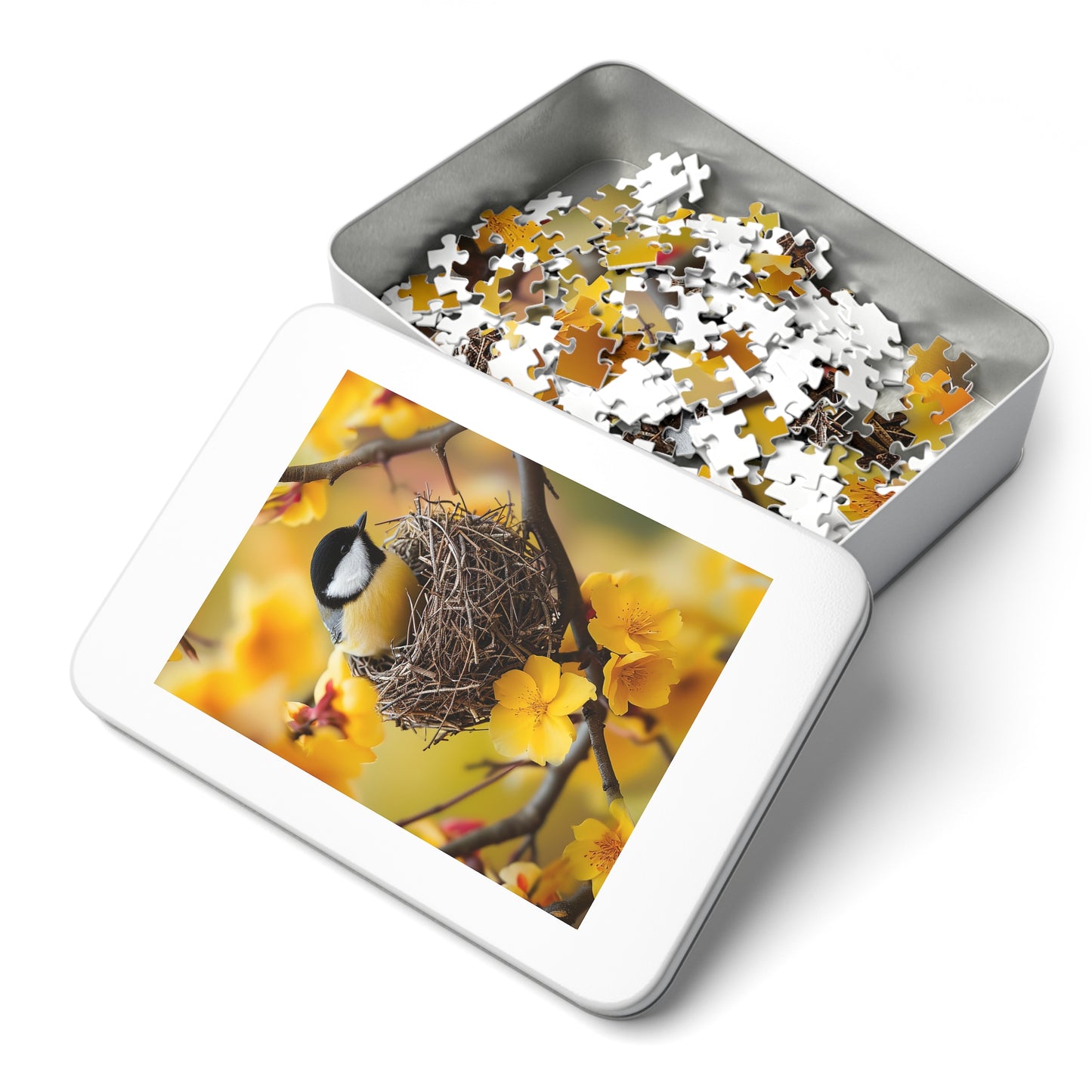 Yellow and Black Bird Nesting Jigsaw Puzzle (30, 110, 252, 500,1000-Piece)