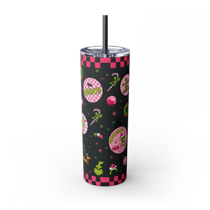 In My Grinch Mama Era  Skinny Tumbler with Straw, 20oz