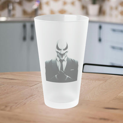 Creepy Masked Stalker Frosted Pint Glass