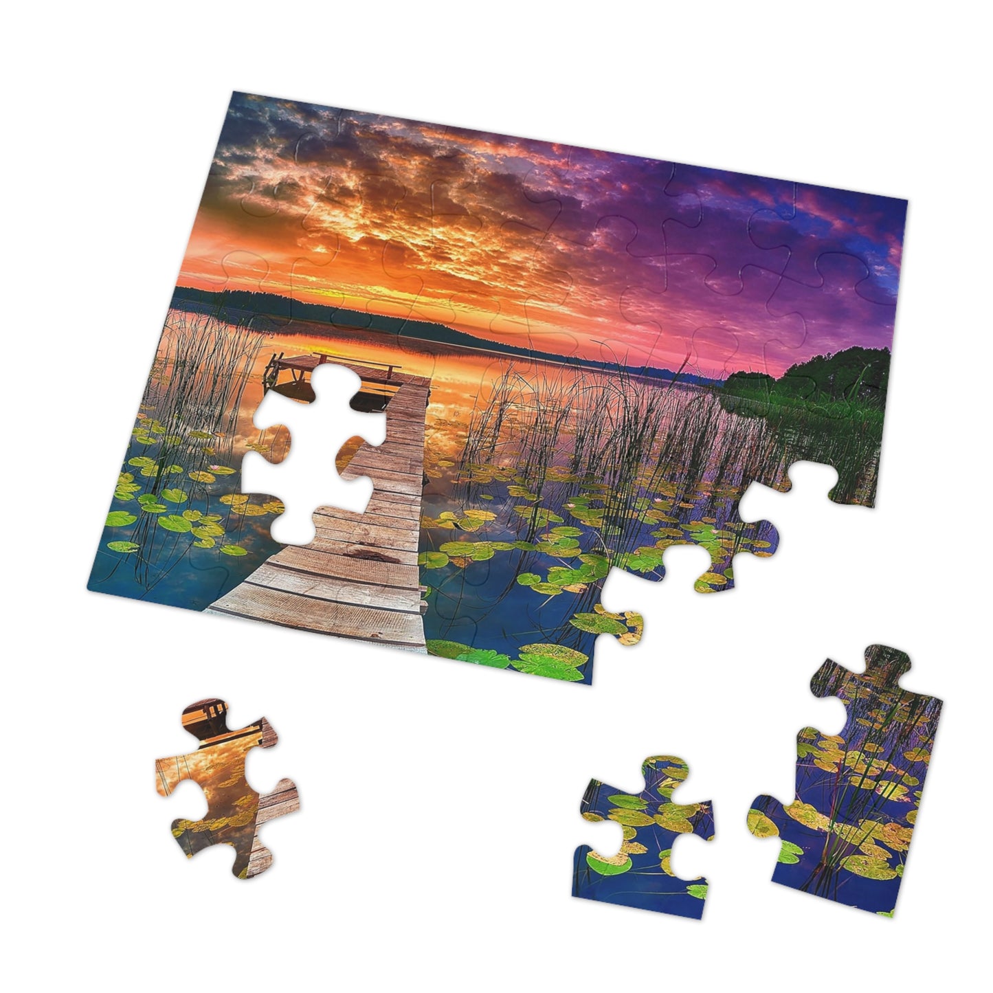 Sunset at the Lake  Jigsaw Puzzle (30, 110, 252, 500,1000-Piece)