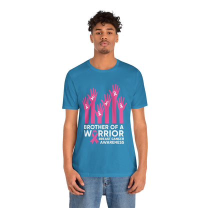 Brother of a Warrior Breast Cancer Awareness Jersey Short Sleeve Tee