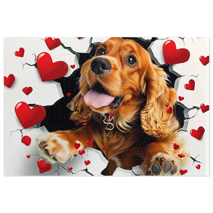 Valentine's Breakout Cocker Spaniel Jigsaw Puzzle (30, 110, 252, 500,1000-Piece)