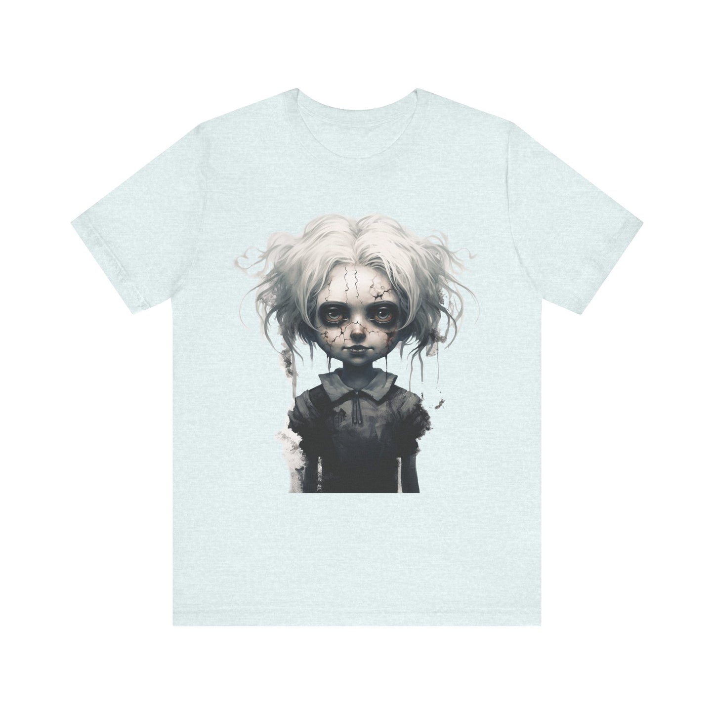 Creepy Doll Halloween Unisex Jersey Short Sleeve Tee