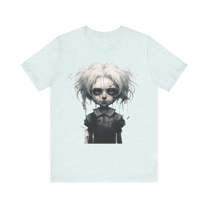 Creepy Doll Halloween Unisex Jersey Short Sleeve Tee