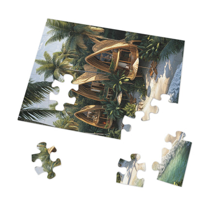 Tropical Beach Bungalow  Jigsaw Puzzle (30, 110, 252, 500,1000-Piece)