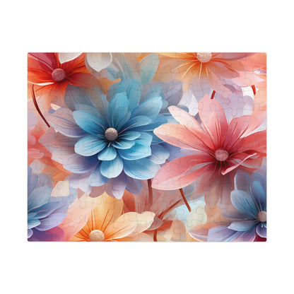 Pretty Pastel Flowers Jigsaw Puzzle (30, 110, 252, 500,1000-Piece)