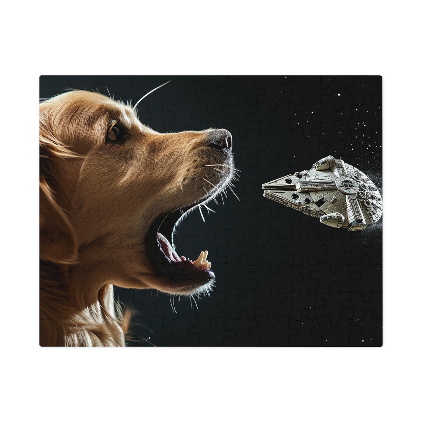 Golden Retriever vs Millennium Falcon  Jigsaw Puzzle (30, 110, 252, 500,1000-Piece)