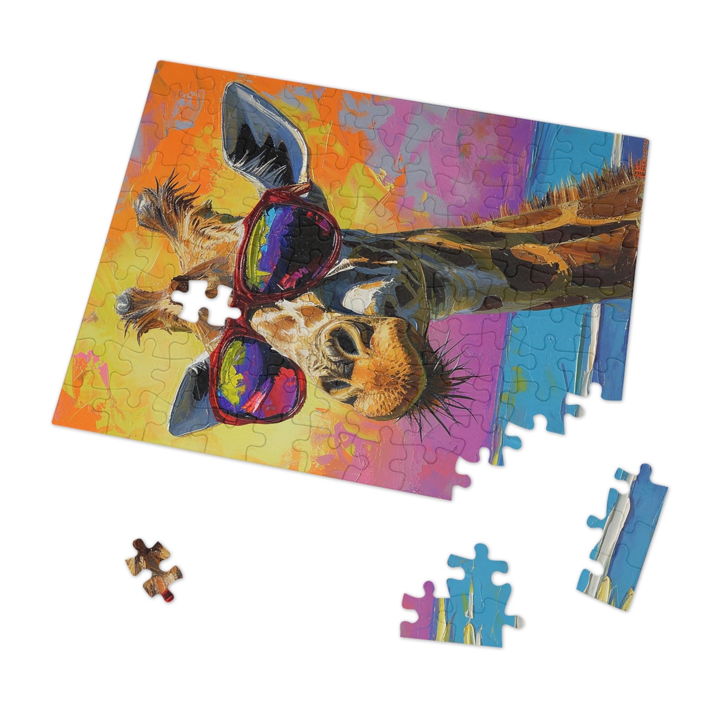 Beach Loving Giraffe Wearing Her Shades Jigsaw Puzzle (30, 110, 252, 500,1000-Piece)