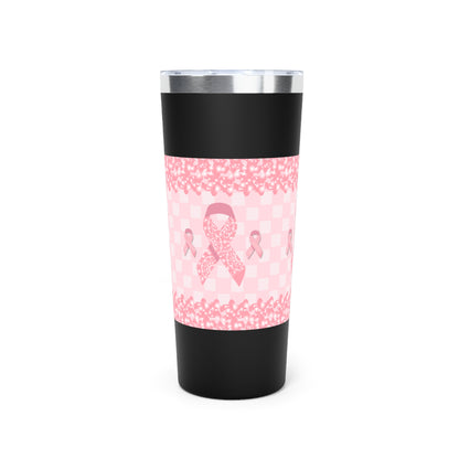 Think Pink Breast Cancer Awareness Pink Ribbon Copper Vacuum Insulated Tumbler, 22oz