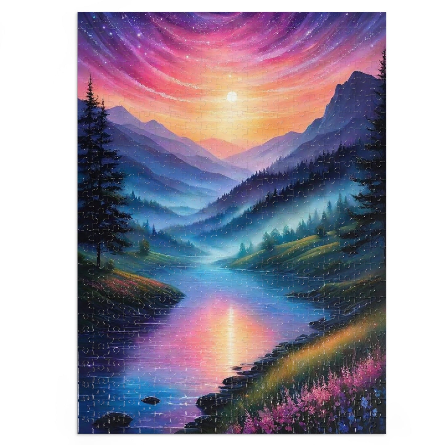 Colorful Abstract Mountain Landscape  Jigsaw Puzzle (30, 110, 252, 500,1000-Piece)