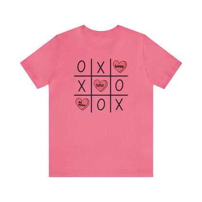 Valentine Tic Tac Toe  Unisex Jersey Short Sleeve Tee