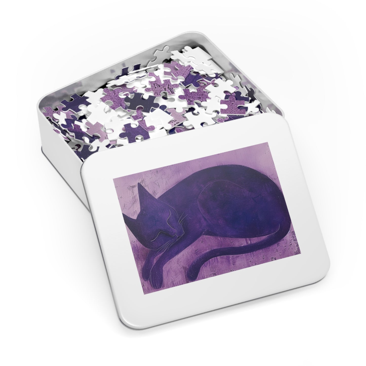 Purple Kitty Cat Jigsaw Puzzle (30, 110, 252, 500,1000-Piece)