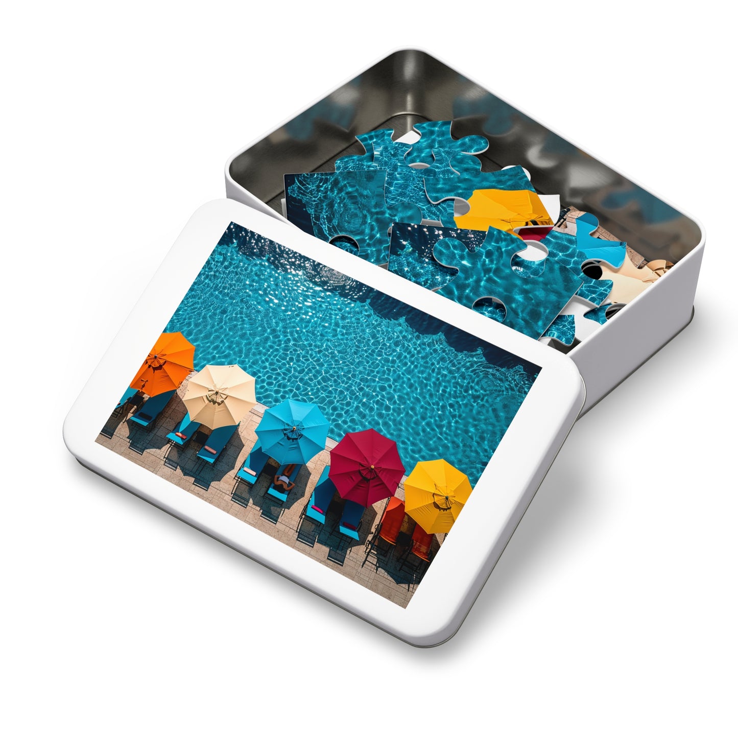 Pool Side Umbrellas Jigsaw Puzzle (30, 110, 252, 500,1000-Piece)