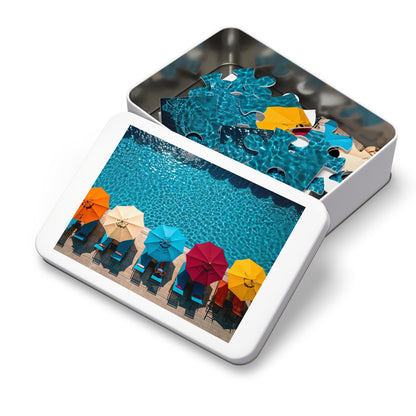 Pool Side Umbrellas Jigsaw Puzzle (30, 110, 252, 500,1000-Piece)